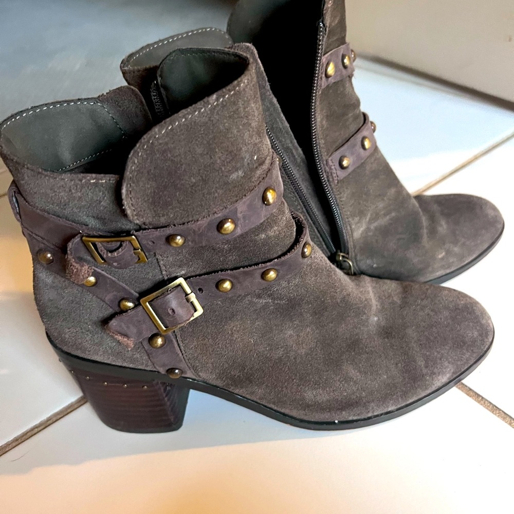 Nicole suede booties with metal studs